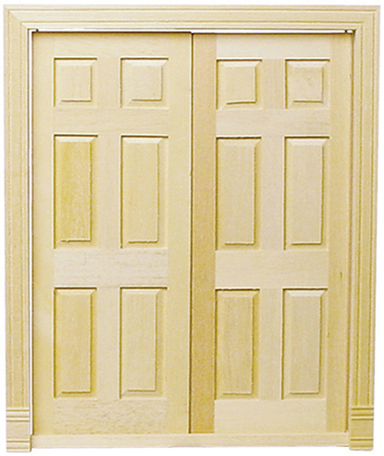 Dollhouse Miniature Double 6-Panel Interior Door